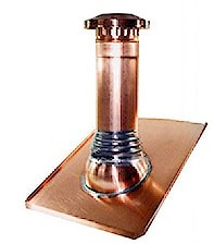 German Copper Vent Pipe Flashing for Roofs, Copper Base for 3, 4 or 5 inch pipes