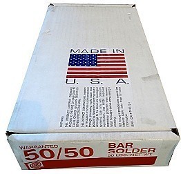 50 Pound Box of 50:50 Bar Solder with Free Shipping