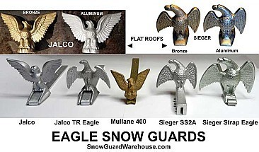 Eagle style snow guards for roofs.