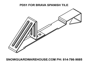 PD51 Snow Guard for Brava Spanish Tile Roofs