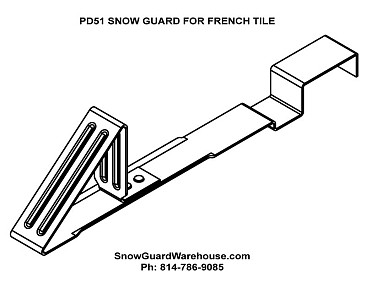 PD51 Snow Guard for French Tile Roofs