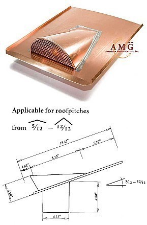 Copper air vent for roofs, made in Germany sold at the Slate Roof Warehouse.