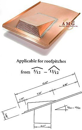 German-Made Copper Air Vent for roofs "Rocky Mountain"