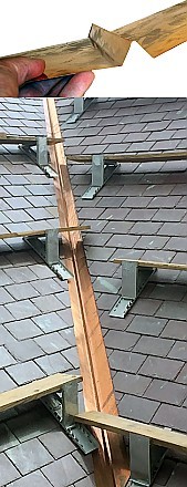 Berger copper W valley flashing for slate or any roof with an inverted V groove sold at the Slate Roof Warehouse.