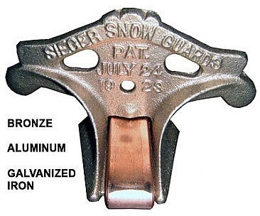 Sieger Model C Snow Guard in Bronze, Aluminum, or Galvanized Iron